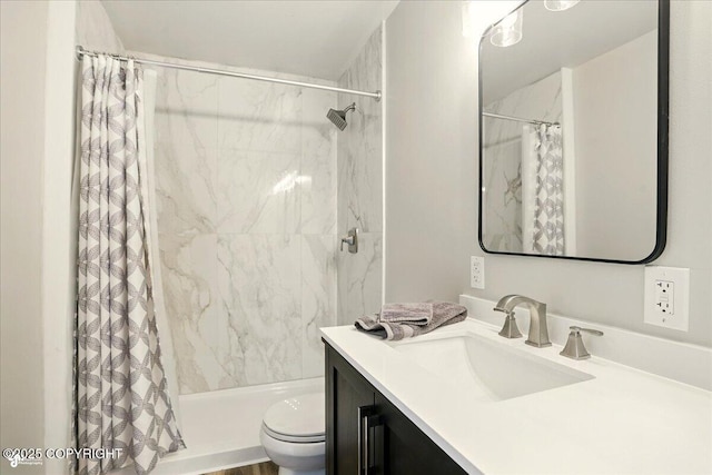 3624 E 16th Ave, Anchorage, AK 99508 - bathroom with vanity, toilet, and curtained shower