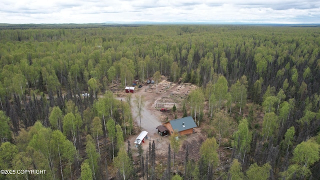 bird's eye view of a heavily wooded area