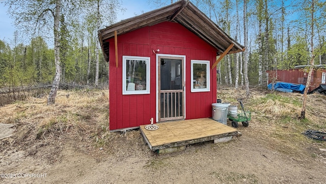 view of outbuilding featuring an outdoor structure