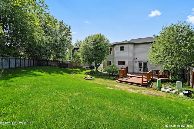 10321 Compass Cir, Anchorage, AK 99515 - view of yard with a fire pit and a deck