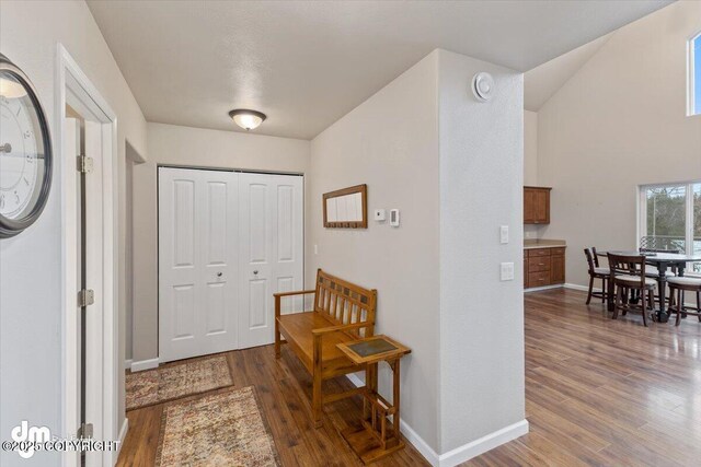 53578 Bell Ave, Nikiski/North Kenai, AK 99611 - foyer with dark wood finished floors and baseboards
