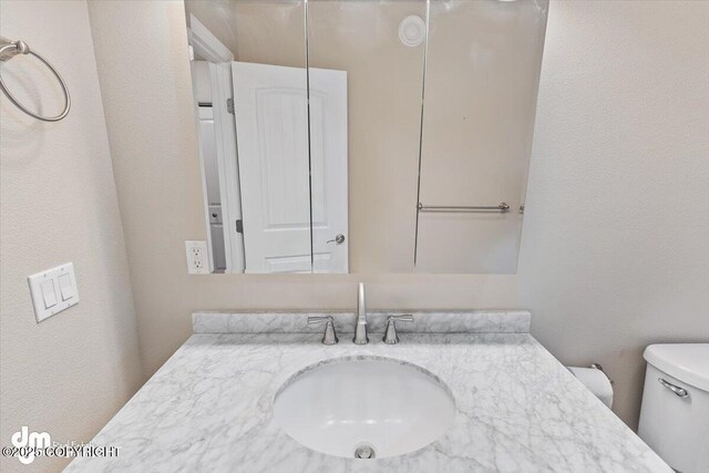 53578 Bell Ave, Nikiski/North Kenai, AK 99611 - half bathroom with toilet and vanity