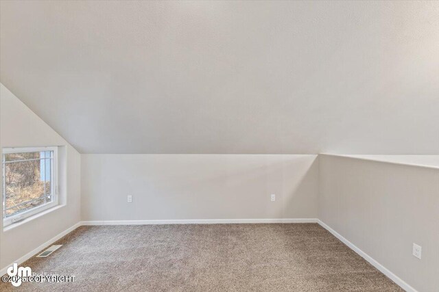 53578 Bell Ave, Nikiski/North Kenai, AK 99611 - additional living space featuring carpet, baseboards, and lofted ceiling