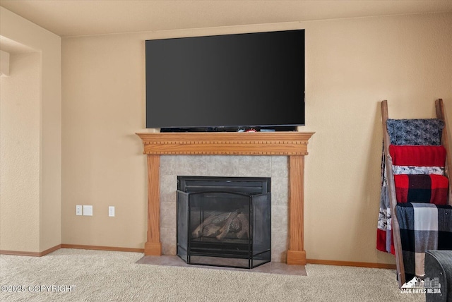 241 N Pasture Pl, Palmer, AK 99645 - detailed view of carpet floors, a fireplace, and baseboards