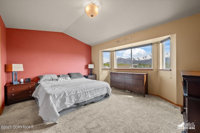 241 N Pasture Pl, Palmer, AK 99645 - carpeted bedroom with vaulted ceiling and baseboards
