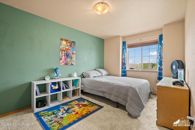 241 N Pasture Pl, Palmer, AK 99645 - carpeted bedroom featuring a textured ceiling and a textured wall