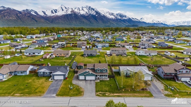 241 N Pasture Pl, Palmer, AK 99645 - aerial perspective of suburban area featuring a mountain backdrop