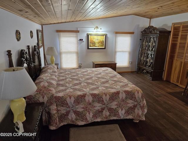 35515 King Salmon Ave, Soldotna, AK 99669 - bedroom featuring wood finished floors and wooden ceiling