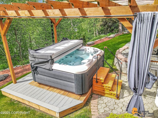 10885 Splendor Loop, Eagle River, AK 99577 - wooden terrace featuring a hot tub