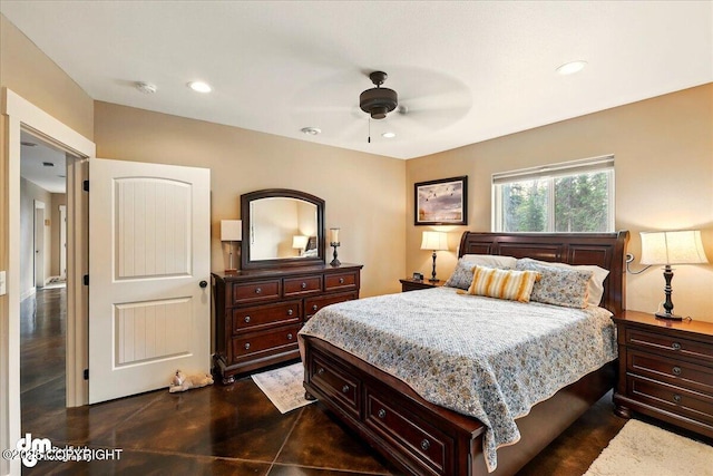 37638 Dutch Landing Loop, Sterling, AK 99672 - bedroom featuring concrete flooring, recessed lighting, and ceiling fan