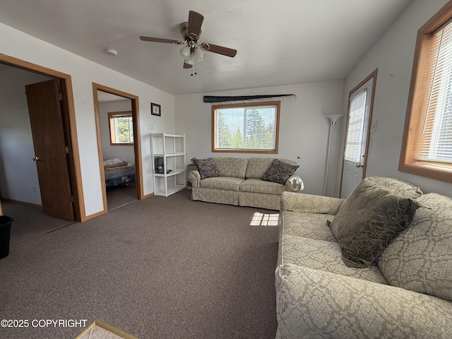 69290 Emily Ct, Ninilchik, AK 99556 - living area featuring ceiling fan and carpet