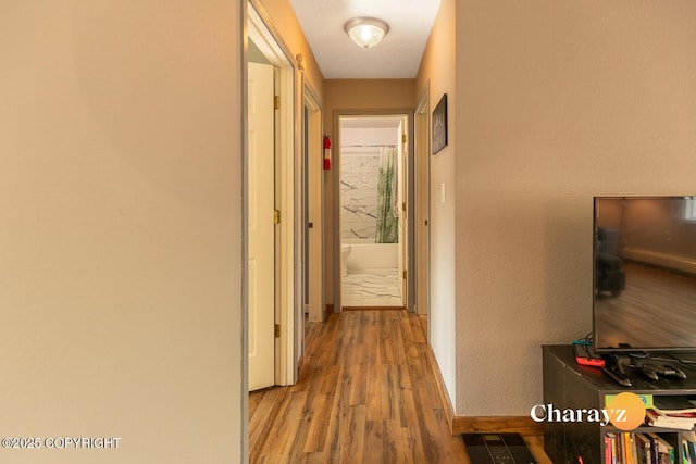 1147 Choctaw Rd, North Pole, AK 99705 - hallway with wood finished floors and baseboards