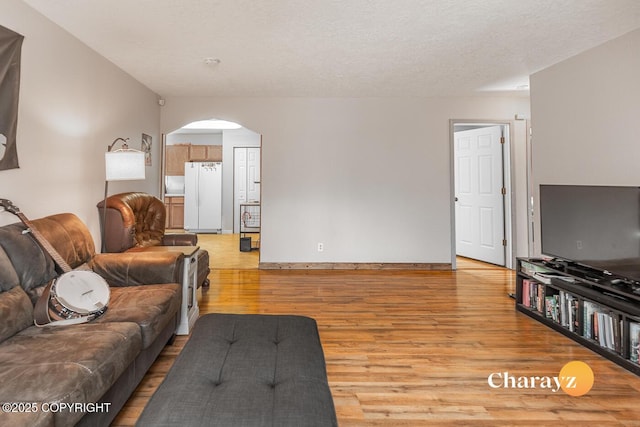 1147 Choctaw Rd, North Pole, AK 99705 - living area with light wood finished floors, arched walkways, and baseboards
