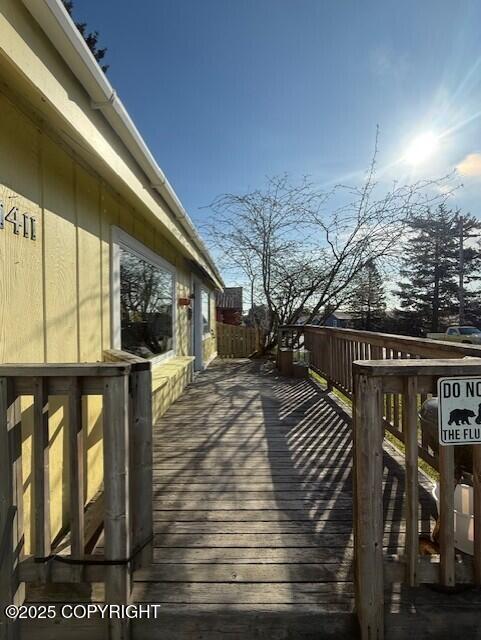 1411 Mission Rd, Kodiak, AK 99615 - view of wooden deck