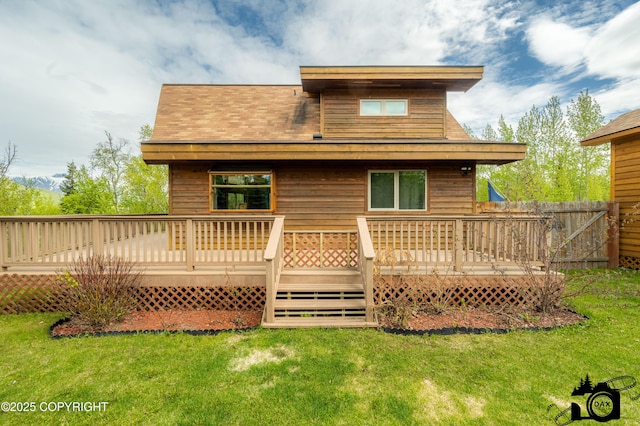 18365 E Twin Hills Ln, Sutton, AK 99645 - rear view of property featuring a wooden deck