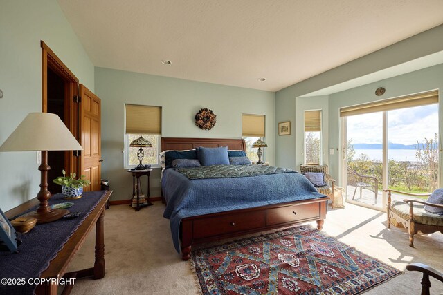 41293 Crested Crane St, Homer, AK 99603 - bedroom featuring light colored carpet, access to exterior, and baseboards