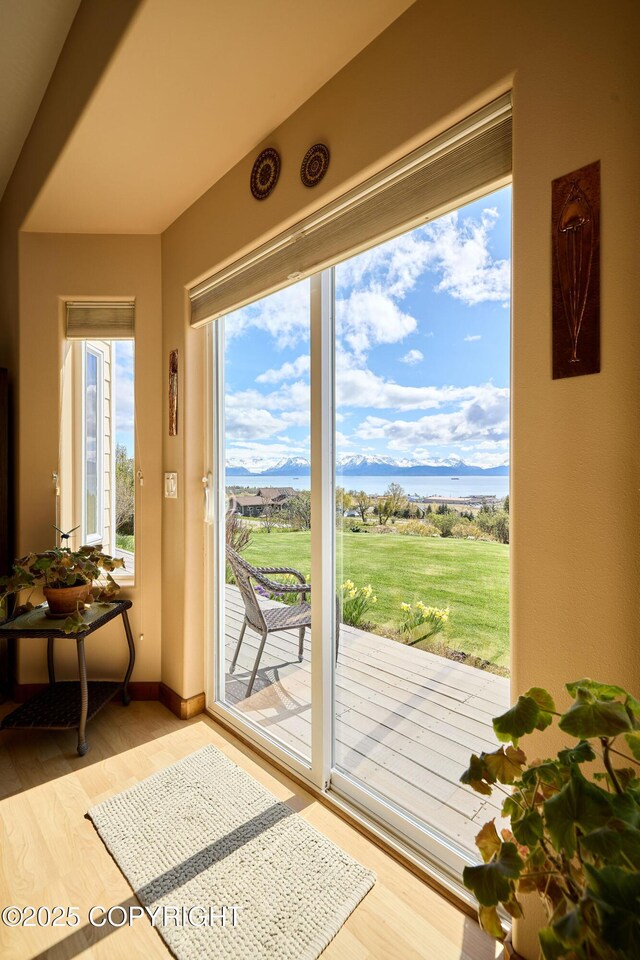 41293 Crested Crane St, Homer, AK 99603 - entryway featuring light wood finished floors and baseboards