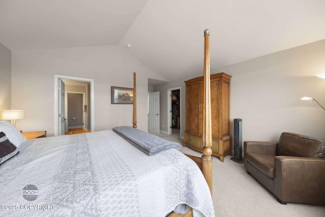 2823 Discovery Bay Dr, Anchorage, AK 99515 - bedroom featuring vaulted ceiling and light carpet