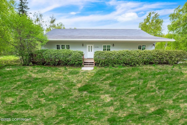 1151 W Gail Dr, Wasilla, AK 99654 - view of front of home with a front yard and a deck