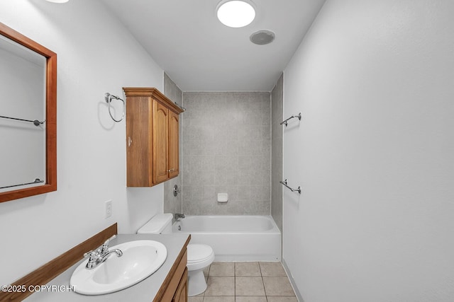 1151 W Gail Dr, Wasilla, AK 99654 - bathroom with toilet, tile patterned floors, vanity, and baseboards