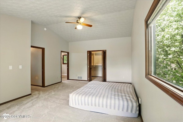 2921 Rocky Bay Cir, Anchorage, AK 99515 - bedroom with multiple windows, light colored carpet, lofted ceiling, baseboards, and a spacious closet