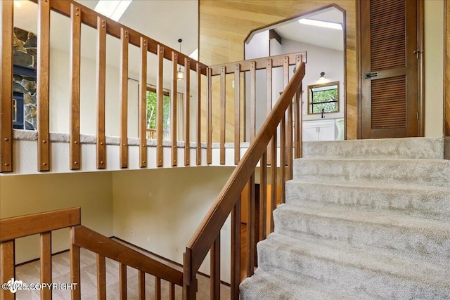 2921 Rocky Bay Cir, Anchorage, AK 99515 - stairs with vaulted ceiling