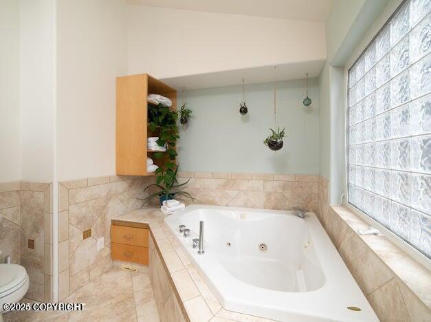 37397 Cetacea Ln, Kenai, AK 99611 - full bathroom featuring a tub with jets and toilet