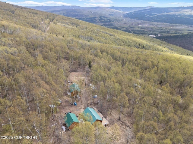 1080 Leuthold Dr, Fairbanks, AK 99712 - drone / aerial view of a forest and a mountain backdrop