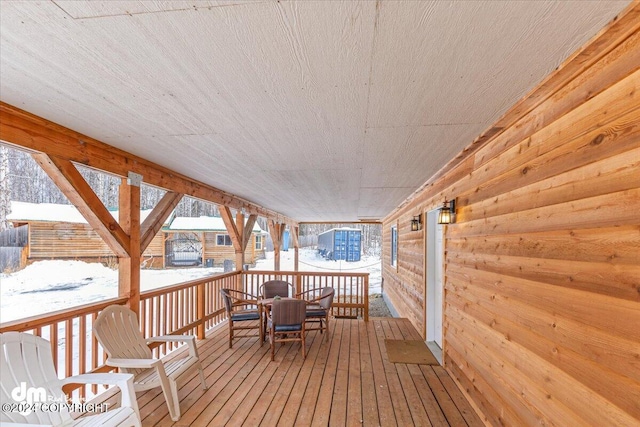 33773 Ruth Glacier Ave, Talkeetna, AK 99676 - snow covered deck featuring outdoor dining area