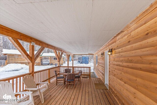 33773 Ruth Glacier Ave, Talkeetna, AK 99676 - snow covered deck with outdoor dining space