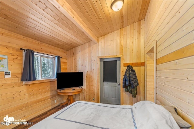 33773 Ruth Glacier Ave, Talkeetna, AK 99676 - bedroom with wood walls and wood ceiling