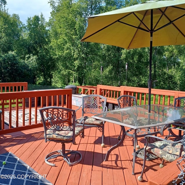 2541 S Teeland St, Wasilla, AK 99623 - deck featuring outdoor dining space