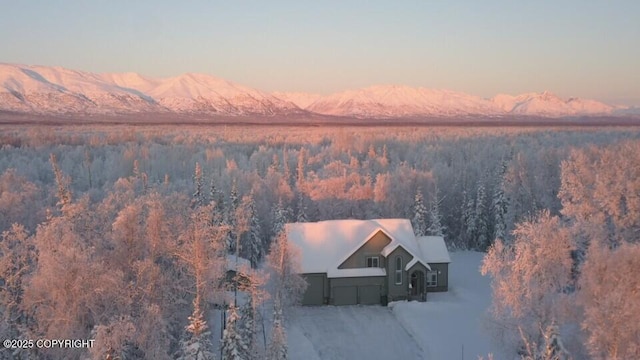 2295 N Filly Cir, Wasilla, AK 99654 - aerial view of property and surrounding area with a forest and mountains