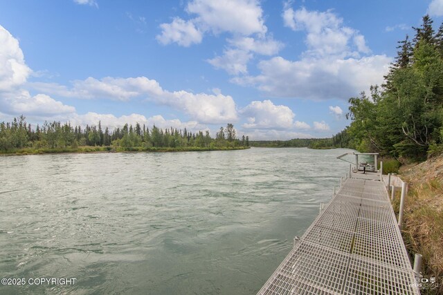 52619 Chumelina Ct, Kasilof, AK 99610 - dock area with a water view and a wooded view