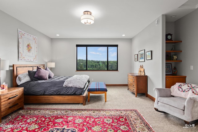 52619 Chumelina Ct, Kasilof, AK 99610 - bedroom featuring light colored carpet, baseboards, and recessed lighting