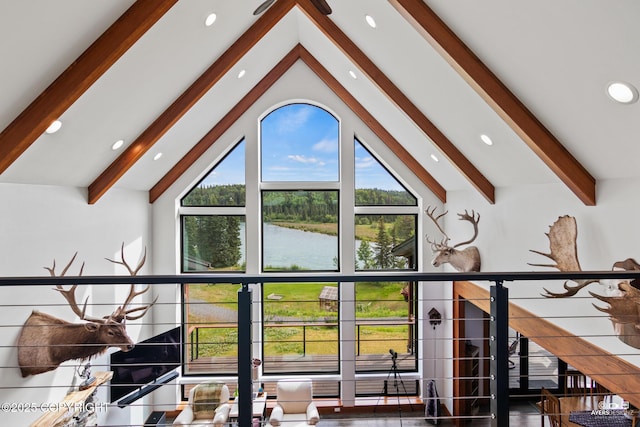 52619 Chumelina Ct, Kasilof, AK 99610 - detailed view of beam ceiling and recessed lighting