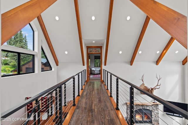 52619 Chumelina Ct, Kasilof, AK 99610 - corridor with wood finished floors and recessed lighting