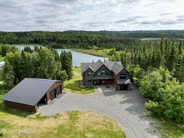 52619 Chumelina Ct, Kasilof, AK 99610 - aerial view of property and surrounding area with a heavily wooded area and a large body of water