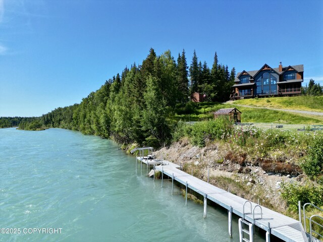 52619 Chumelina Ct, Kasilof, AK 99610 - dock area with a water view and a forest view
