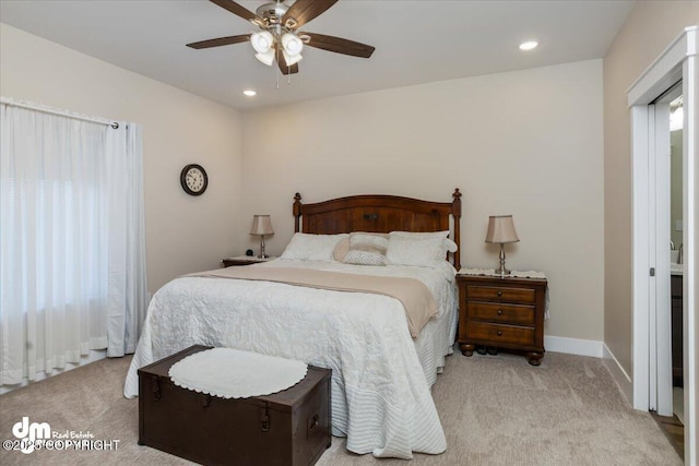 1630 S Corwin Ln, Wasilla, AK 99654 - bedroom with carpet, recessed lighting, baseboards, and a ceiling fan