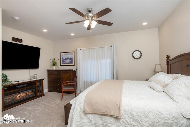1630 S Corwin Ln, Wasilla, AK 99654 - bedroom with carpet, recessed lighting, and ceiling fan