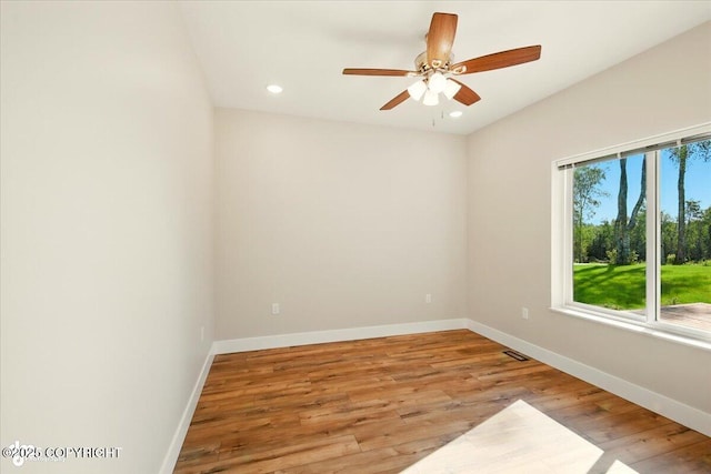 1630 S Corwin Ln, Wasilla, AK 99654 - spare room featuring light wood-style flooring, recessed lighting, and a ceiling fan