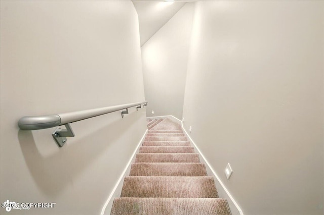 1630 S Corwin Ln, Wasilla, AK 99654 - staircase with baseboards and carpet floors