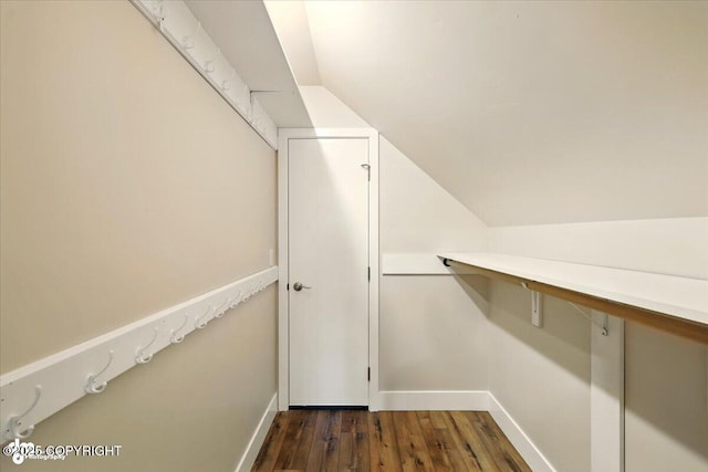 1630 S Corwin Ln, Wasilla, AK 99654 - spacious closet with wood finished floors and vaulted ceiling