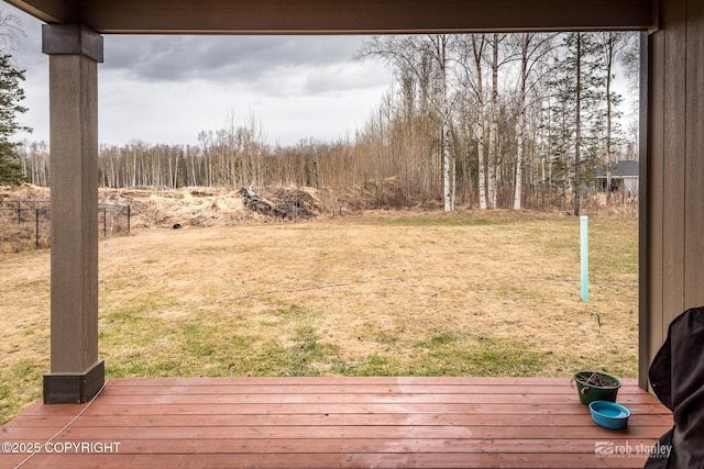 6552 N Michelle Rae St, Wasilla, AK 99654 - view of green lawn with a wooden deck