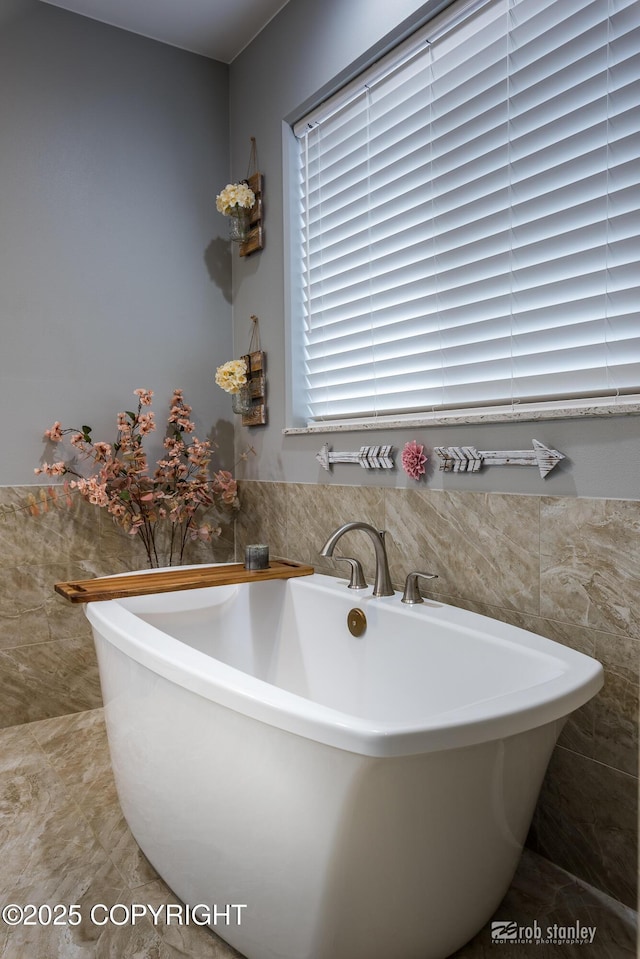 6552 N Michelle Rae St, Wasilla, AK 99654 - full bath with a freestanding bath and tile walls