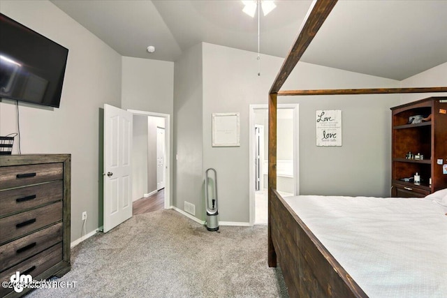 1320 S Felton St, Palmer, AK 99645 - carpeted bedroom featuring lofted ceiling and baseboards