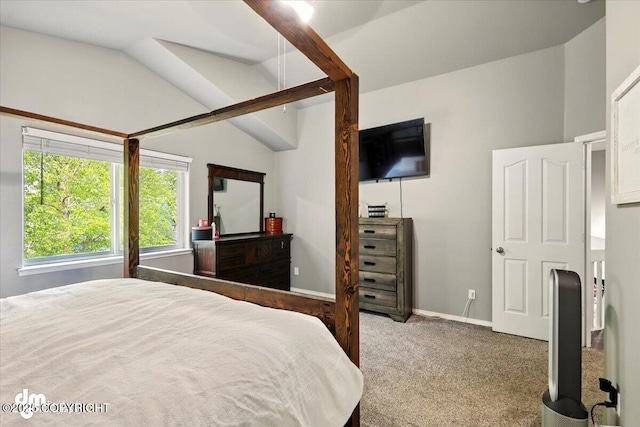 1320 S Felton St, Palmer, AK 99645 - bedroom featuring vaulted ceiling, carpet, and baseboards
