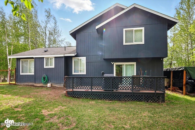 1320 S Felton St, Palmer, AK 99645 - back of house featuring a wooden deck and a yard