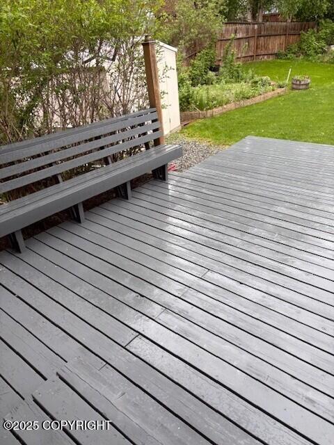 3233 Tayshee Cir, Anchorage, AK 99504 - view of wooden terrace
